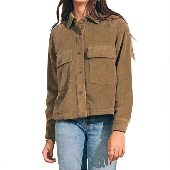 Faherty Olive Green Corduroy Utility Jacket Size Small - Picture 2 of 10